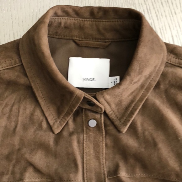 VINCE. Sleeveless Suede Tunic Dress Size 4 - Picture 7 of 8